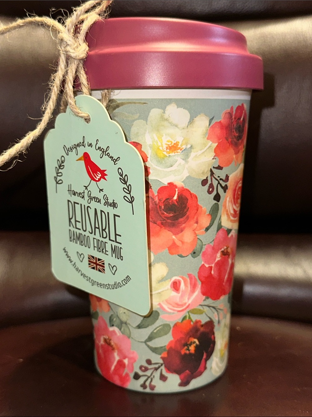 Harvest Green Studios Floral Bamboo
Fibre Reusable Travel Mug